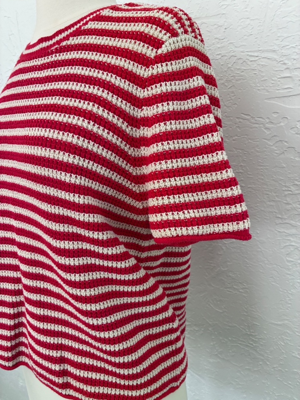 J.Crew Red & White Striped Sweater – Size Medium - Picture 2 of 9